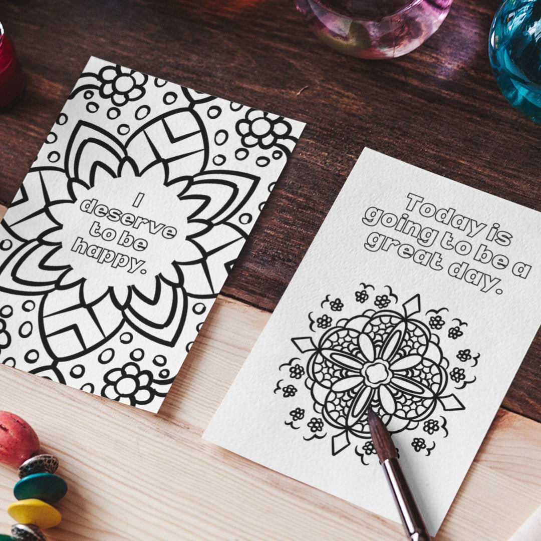 Printable Mindfulness Affirmations Coloring Book - KY designX