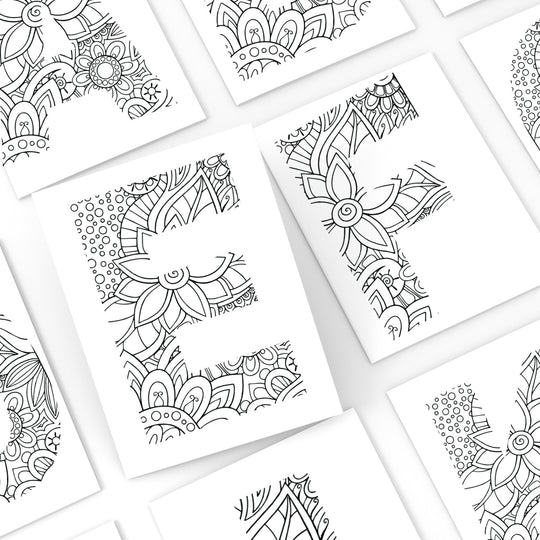 Printable Mindfulness Colouring Letters - KY designX