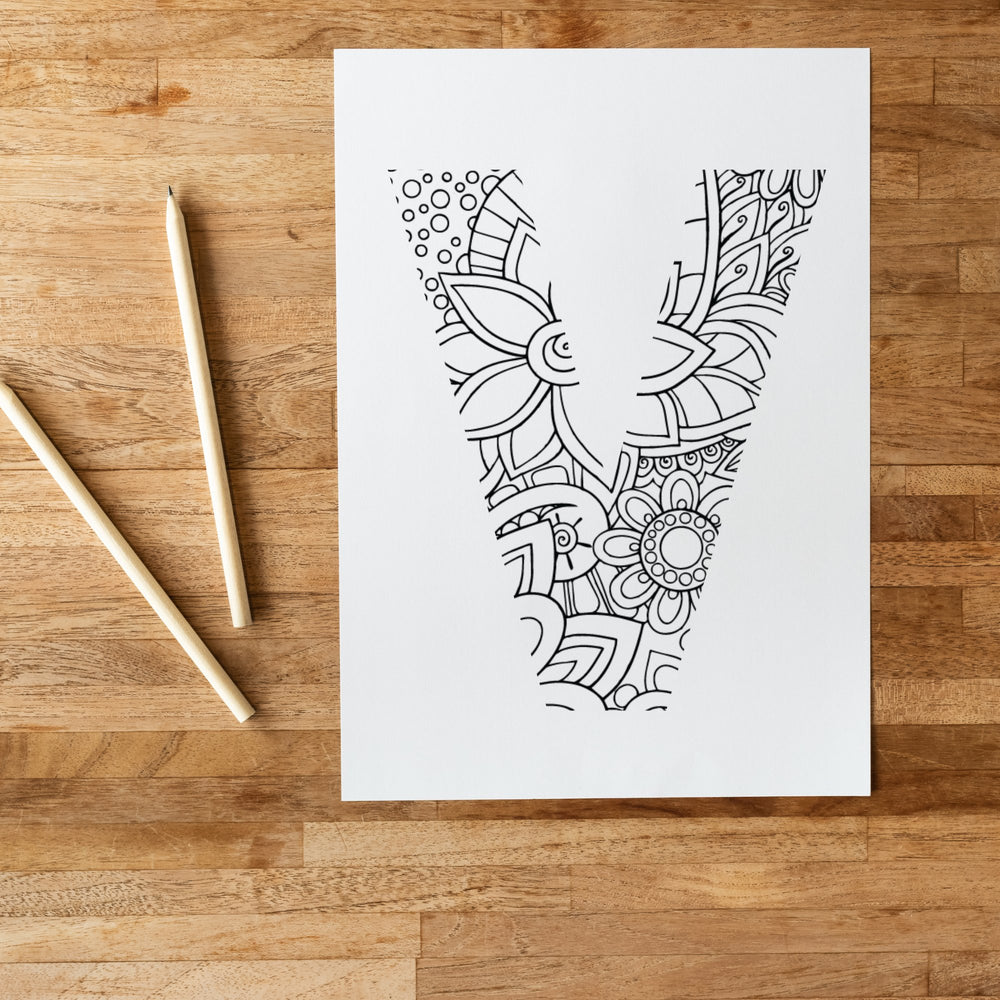 Printable Mindfulness Colouring Letters - KY designX