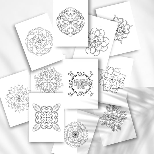 Printable Mindfulness Mandala Coloring Set - KY designX