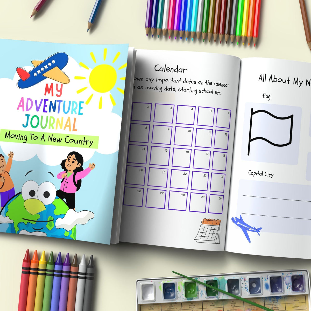 Printable Moving to a New Country Journal For Children - KY designX