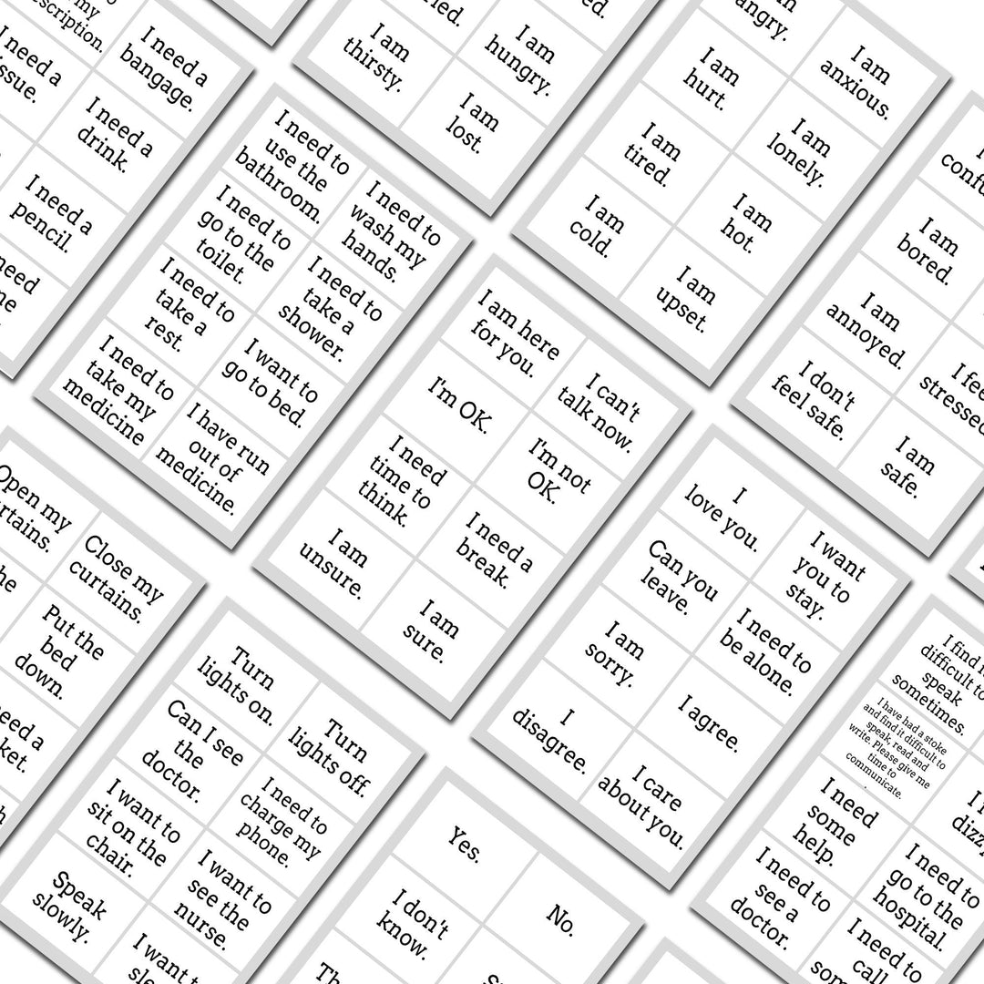 Printable Non - verbal communication cards - KY designX