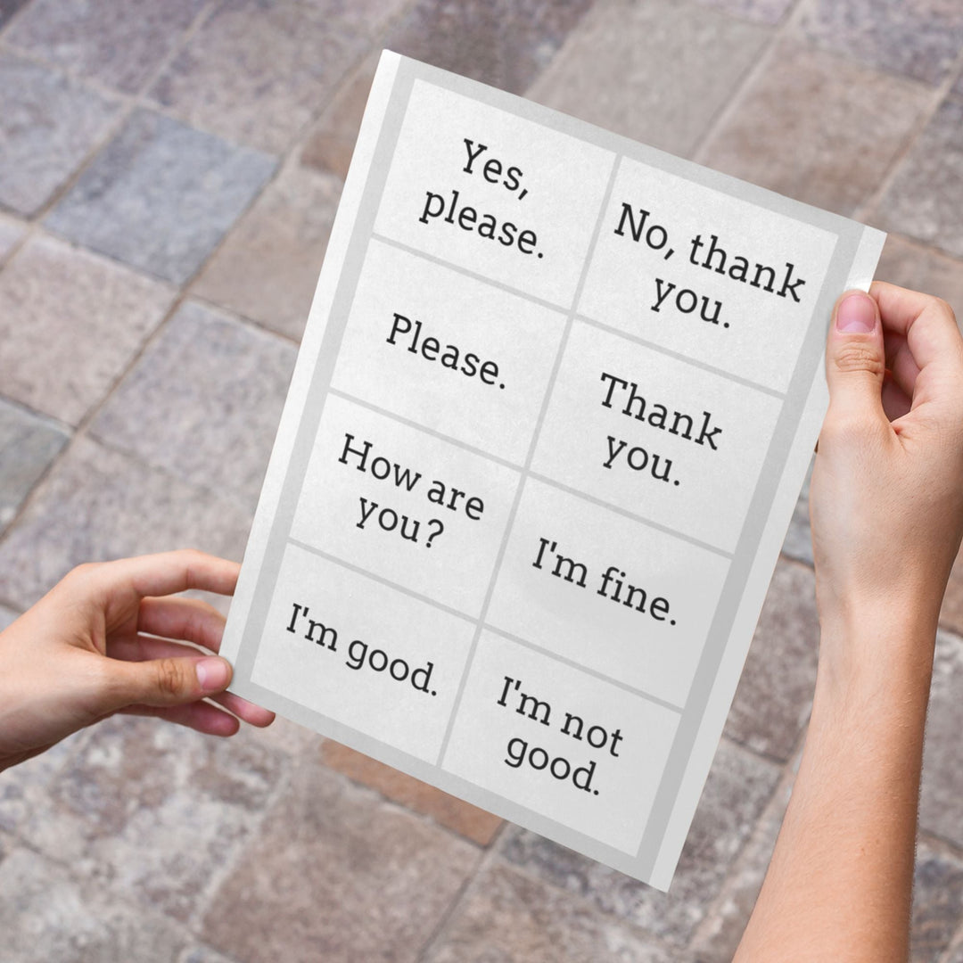 Printable Non - verbal communication cards - KY designX