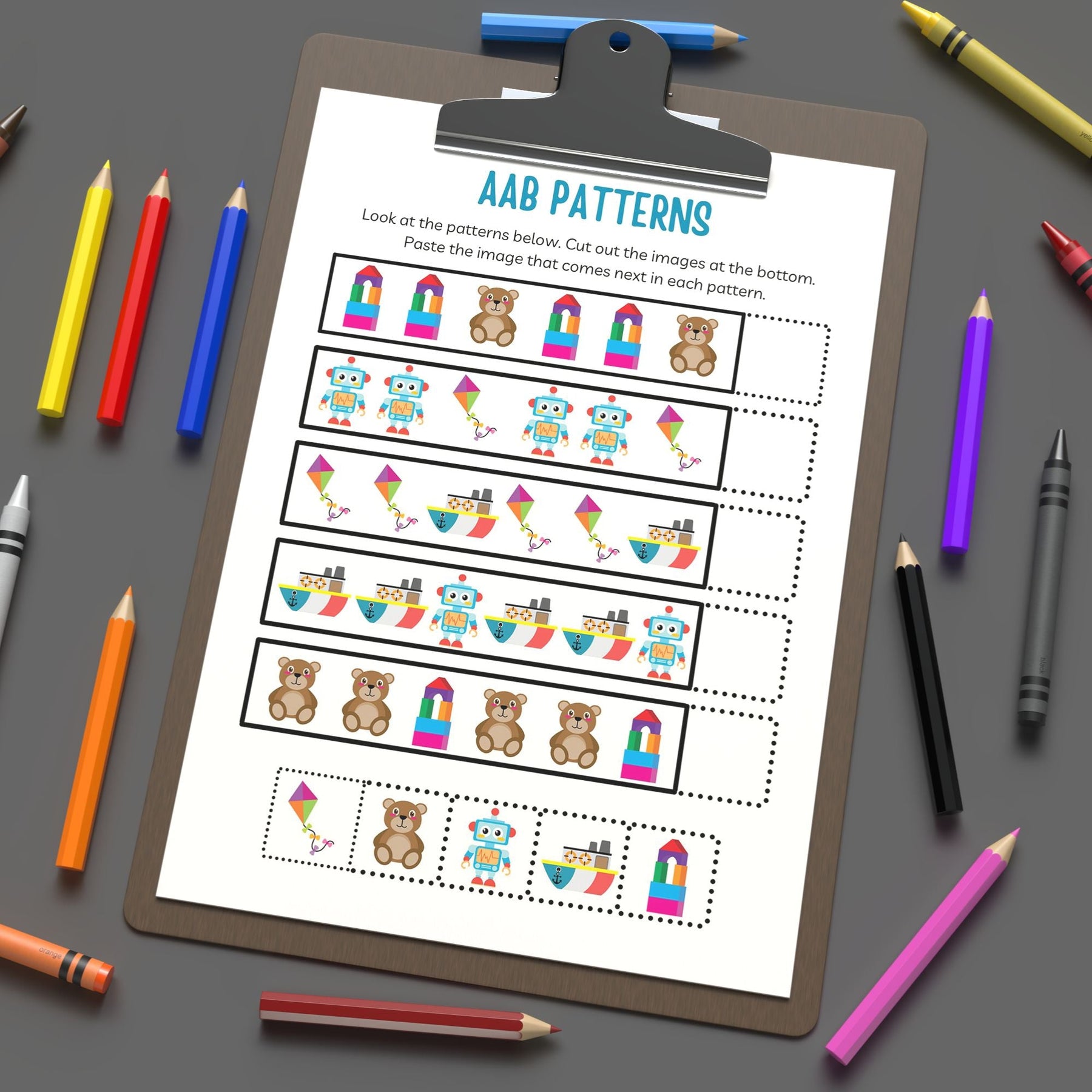 Kids Store Pattern Printable Patterns Workbook for young children - KY designX