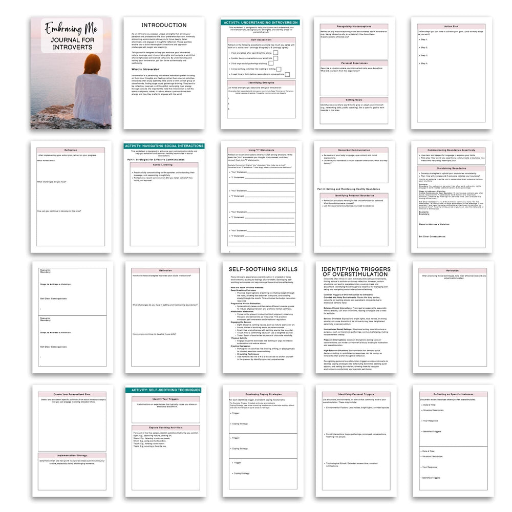 Printable Personal growth journal for introverts - KY designX