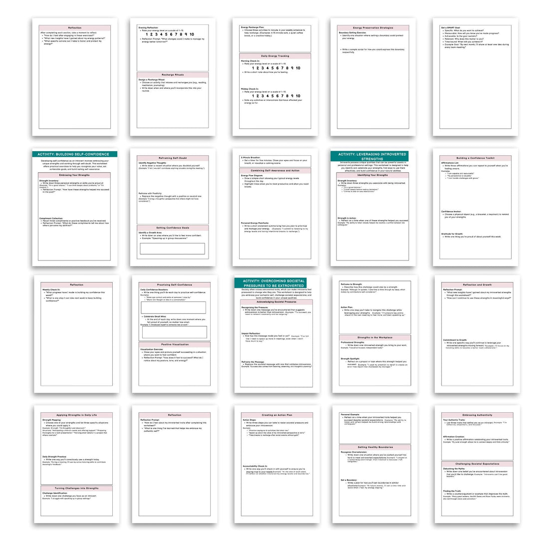 Printable Personal growth journal for introverts - KY designX