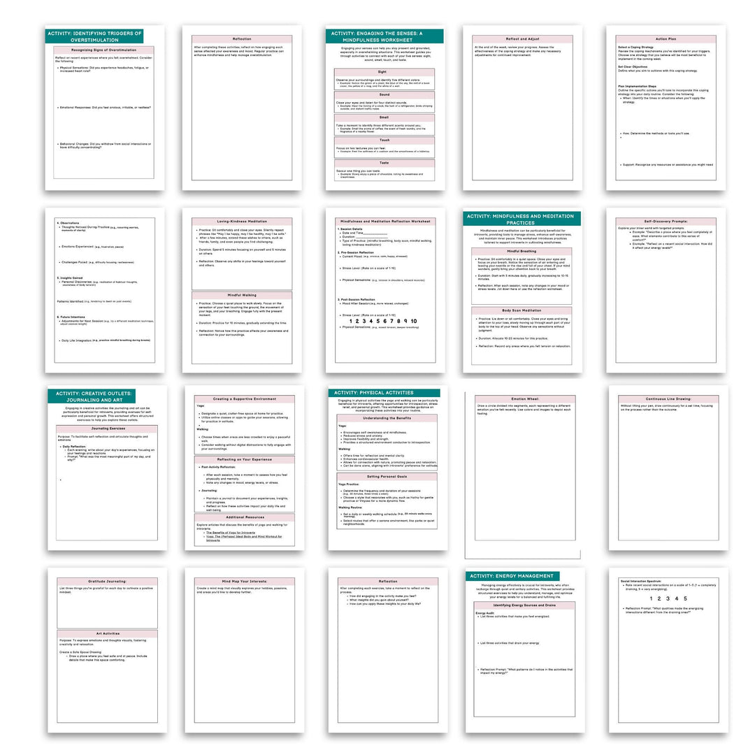 Printable Personal growth journal for introverts - KY designX