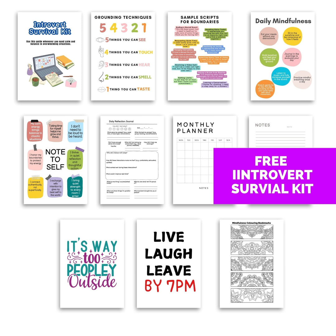 Printable Personal growth journal for introverts - KY designX