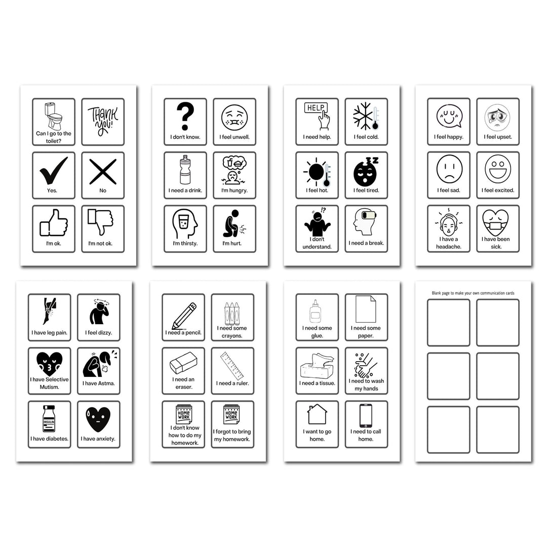 printable picture Communication Cards for children - KY designX