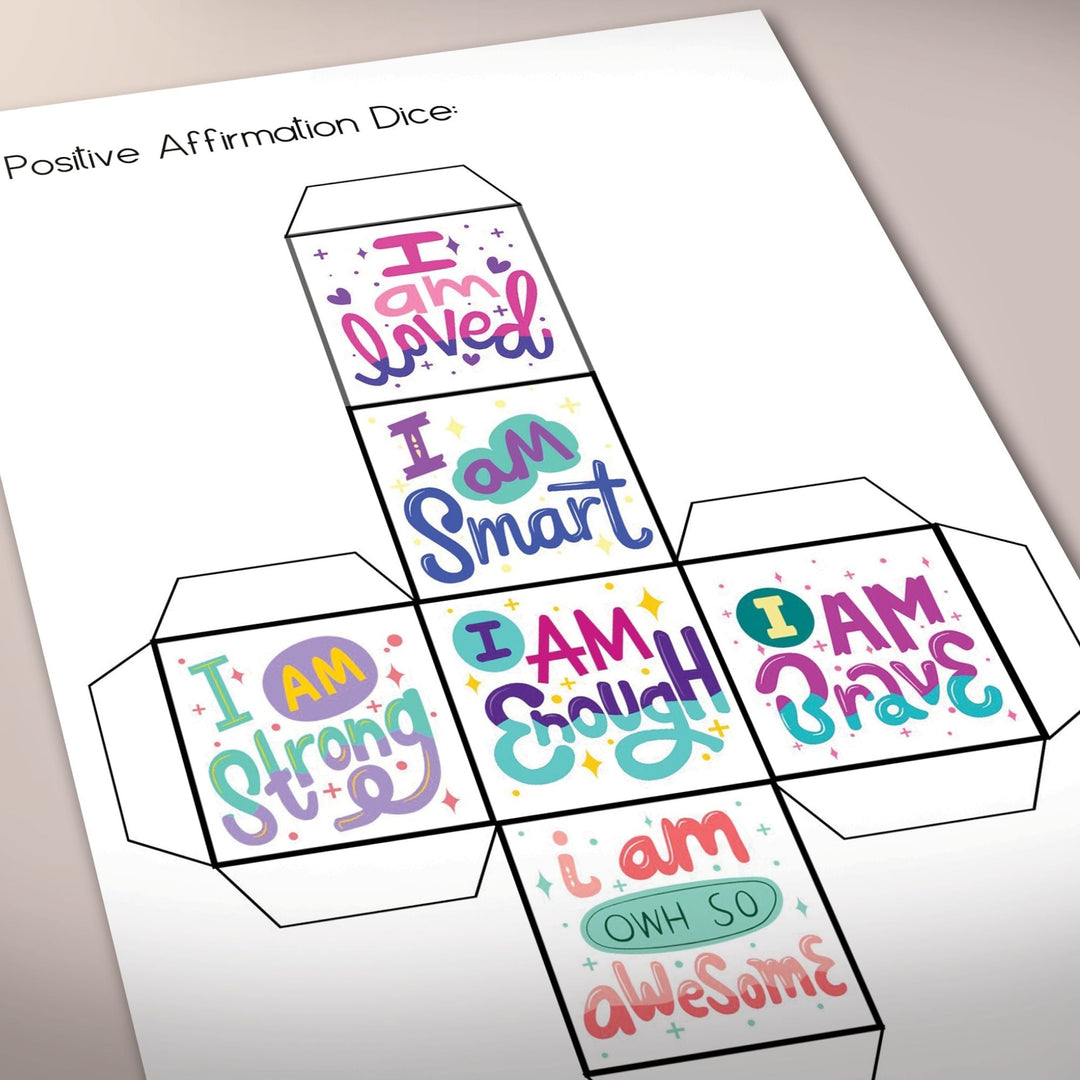 Printable Positive Affirmations Dice - KY designX