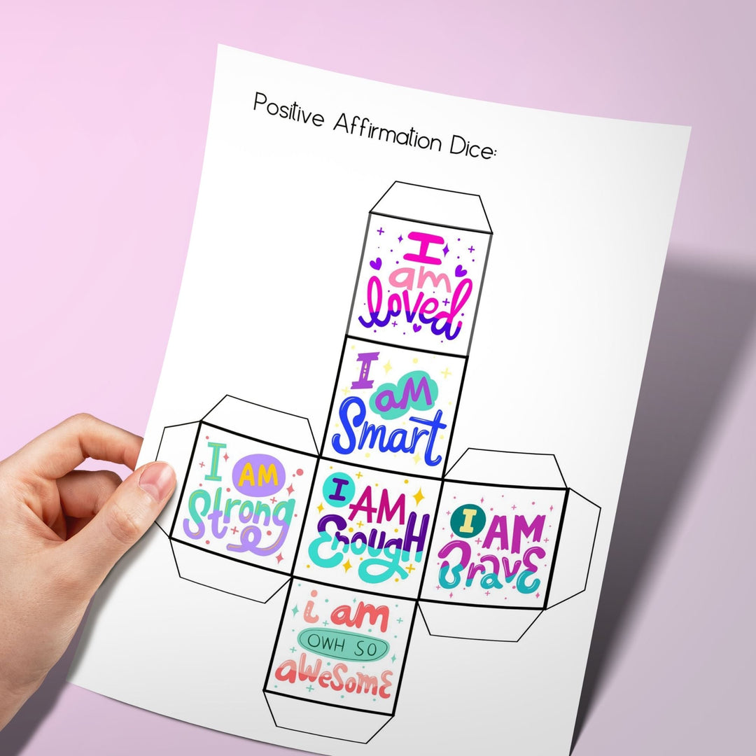 Printable Positive Affirmations Dice - KY designX