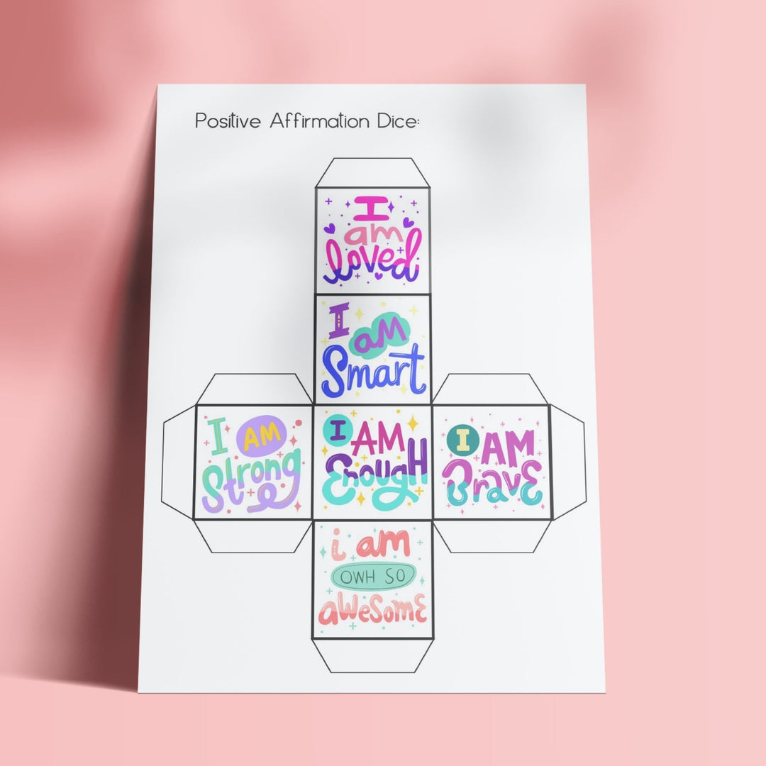 Printable Positive Affirmations Dice - KY designX