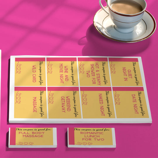 Printable pre-made Couples coupons - KY designX