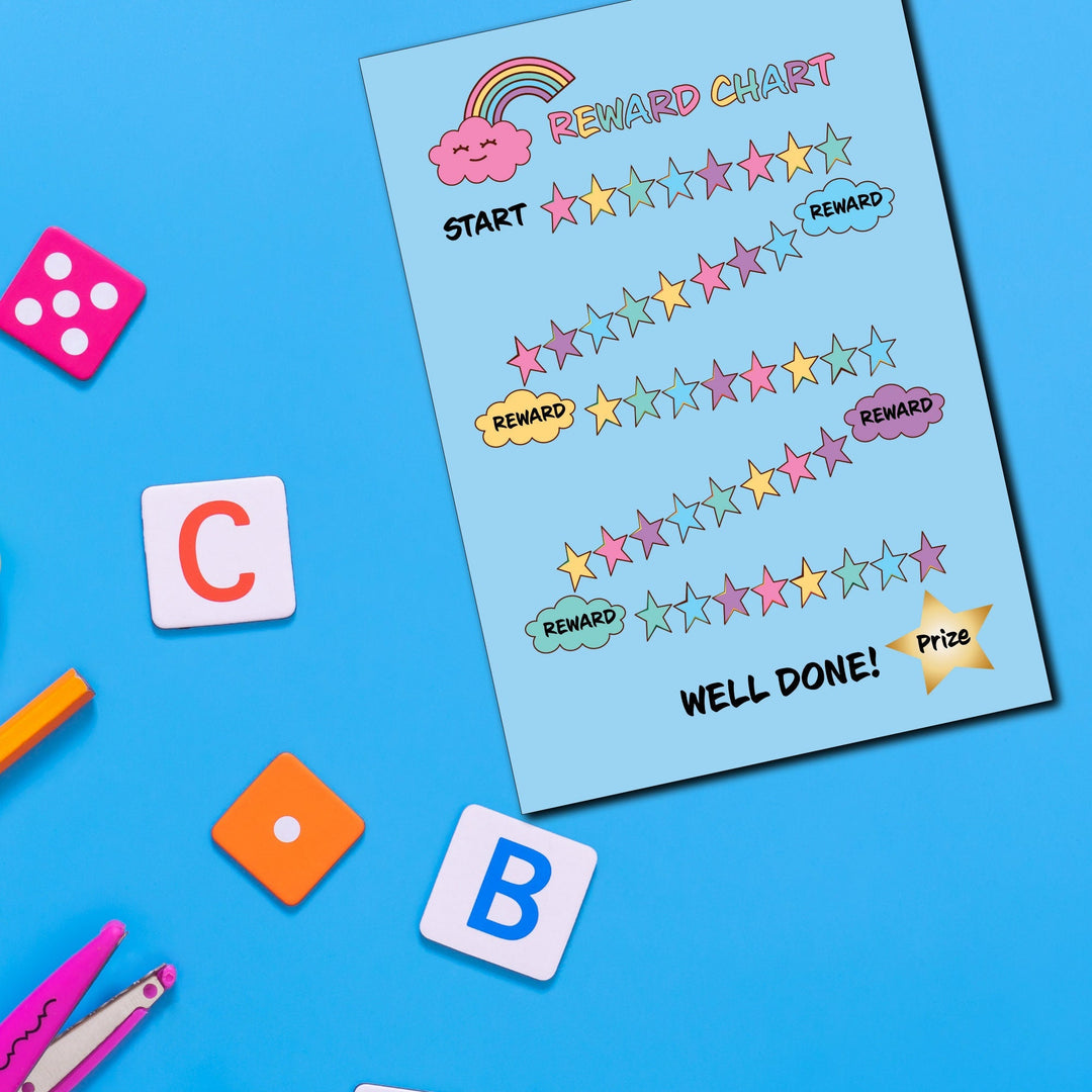 Printable rainbow reward chart for Selective Mutism - KY designX