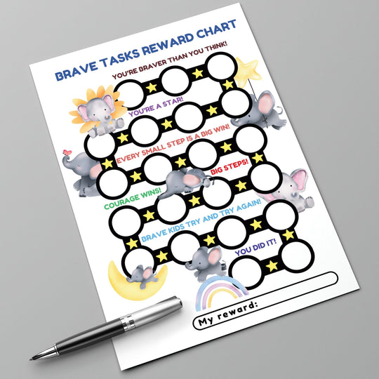 Printable Reward Chart to Encourage Bravery in Children - KY designX