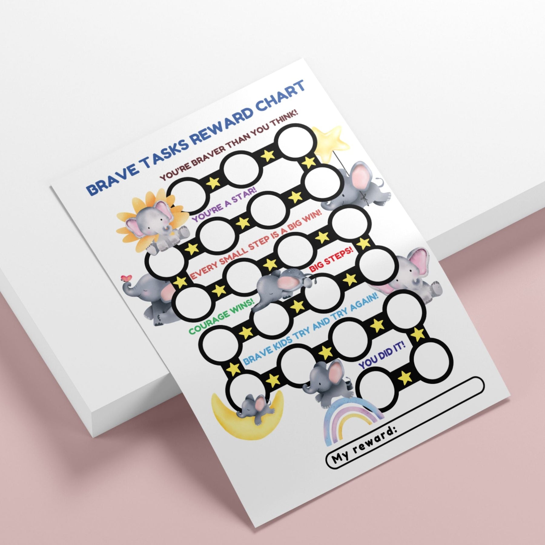 Child Reward Printable Reward Chart to Encourage Bravery in Children - KY designX