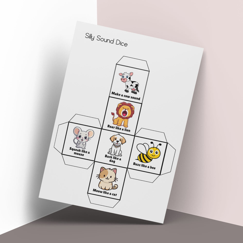 Printable Silly Sounds Dice Cube - KY designX
