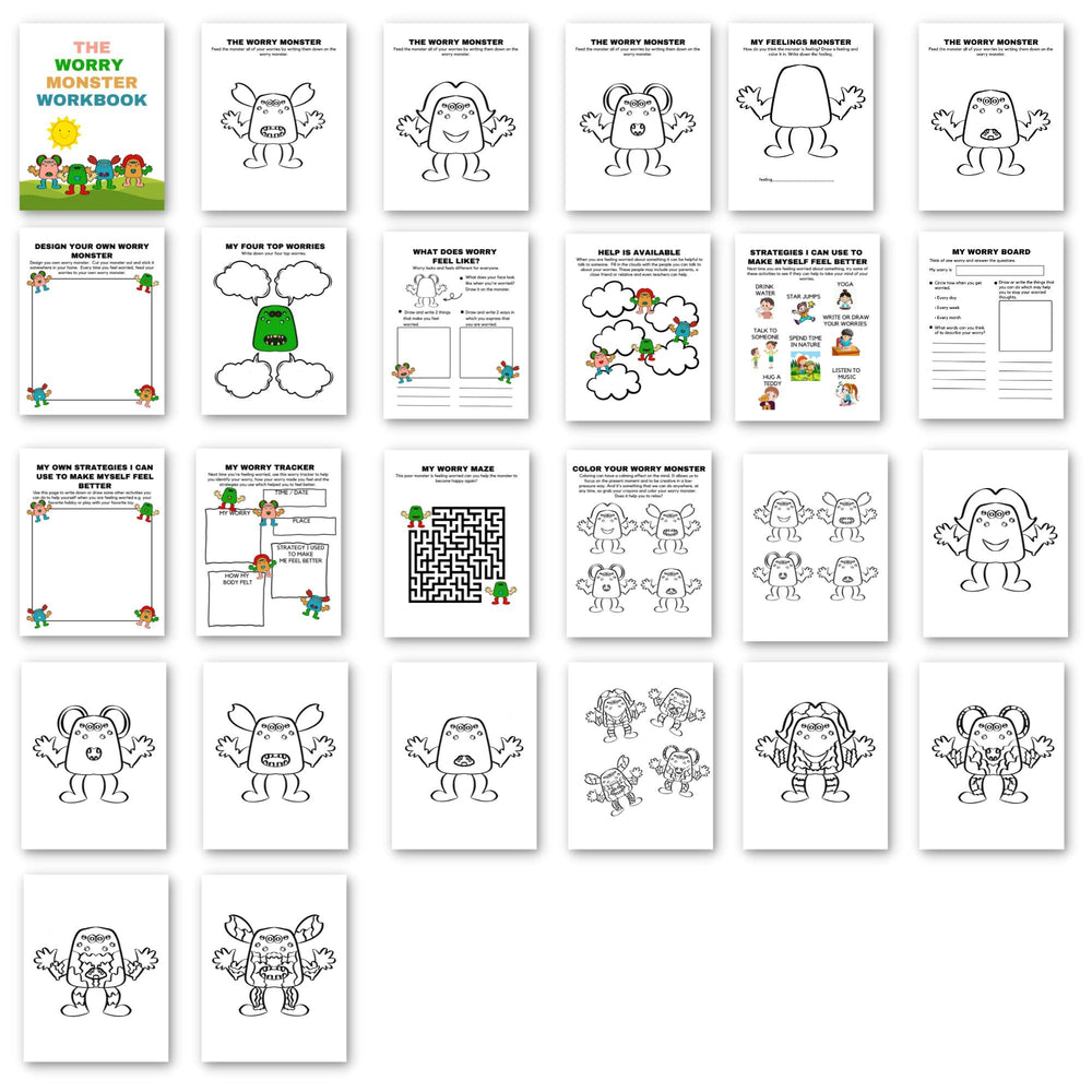 Printable The Worry Monster Workbook - KY designX