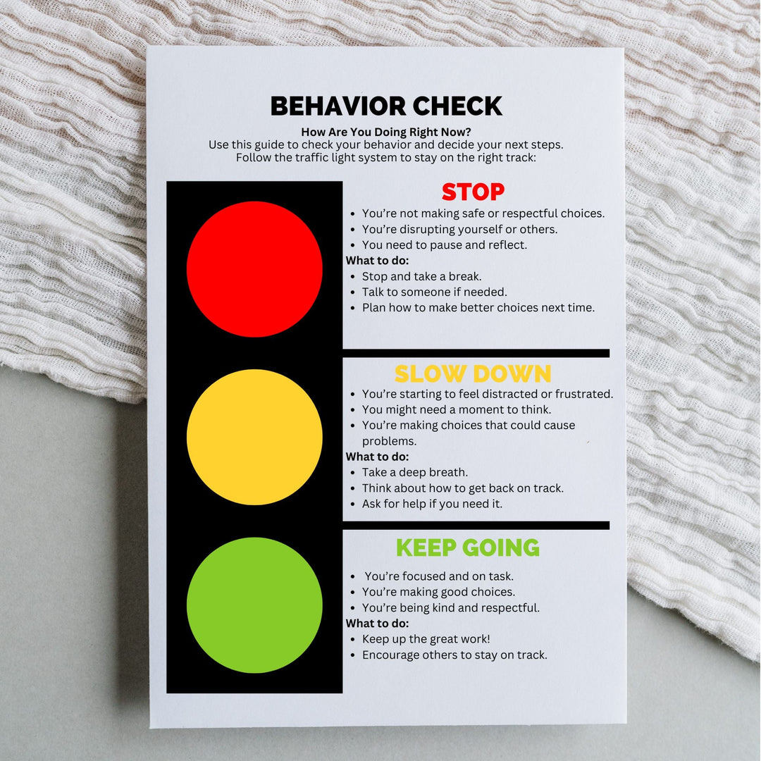 Printable Traffic Light Behavior Chart - KY designX