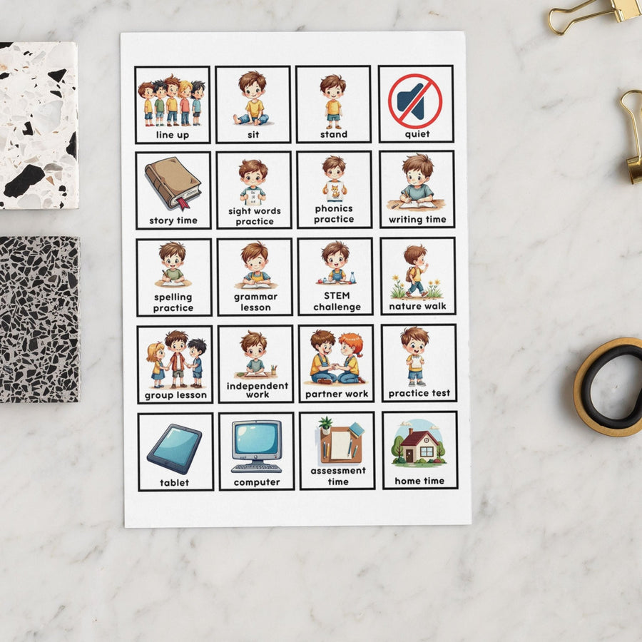 Printable Visual Schedule and Chore Chart for Boys - KY designX