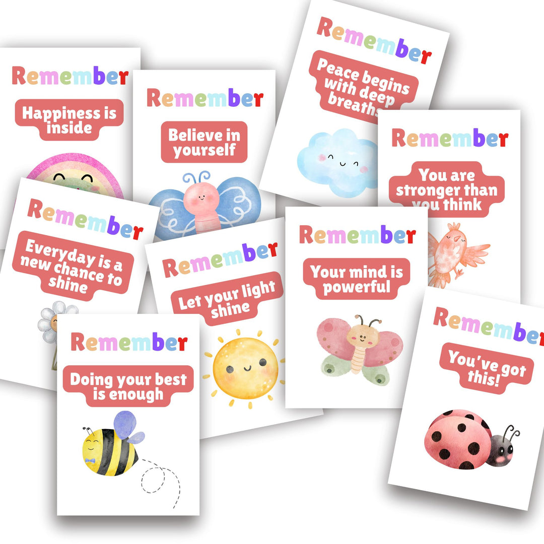 A set of printable posters for kids on a white background