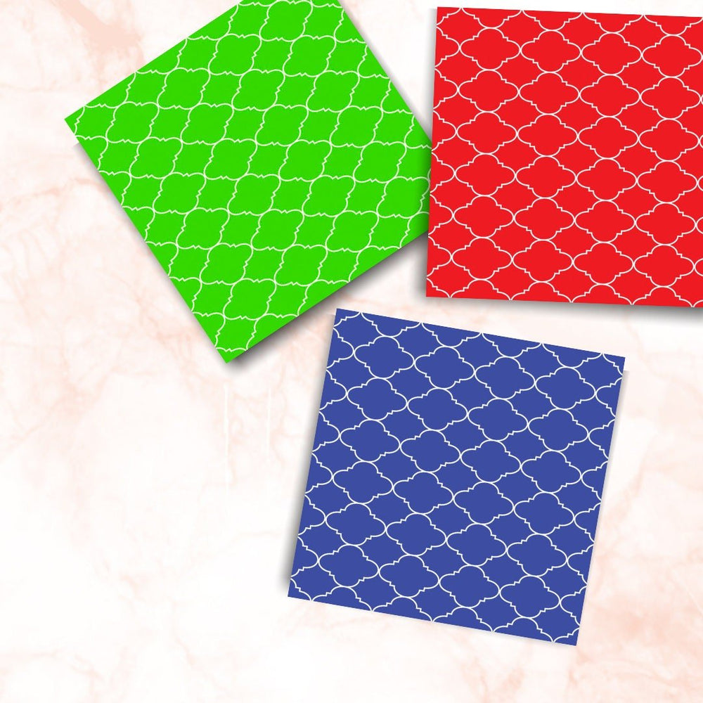 Quatrefoil pattern digital paper - KY designX