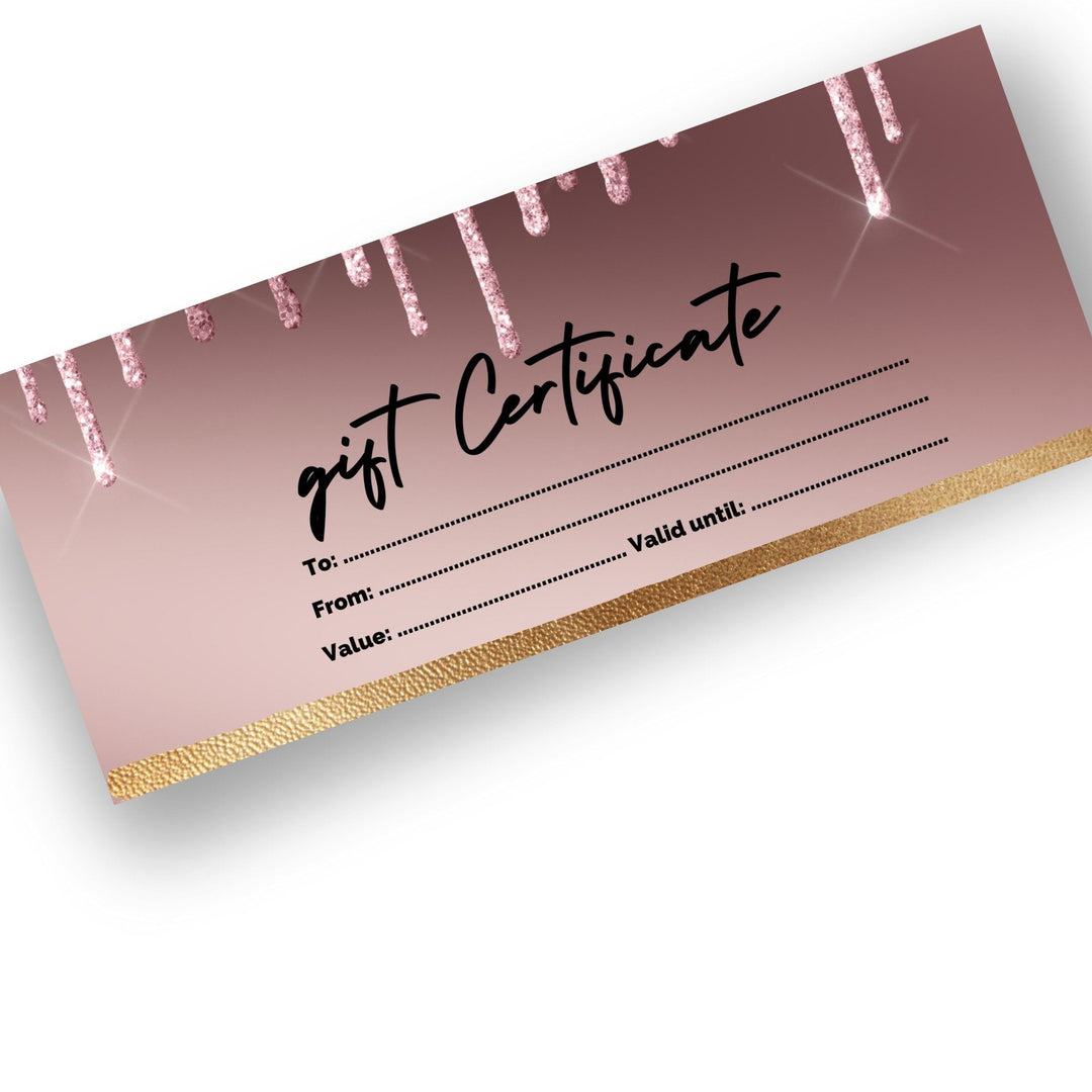 Rose Gold Customizable Gift Certificate - KY designX