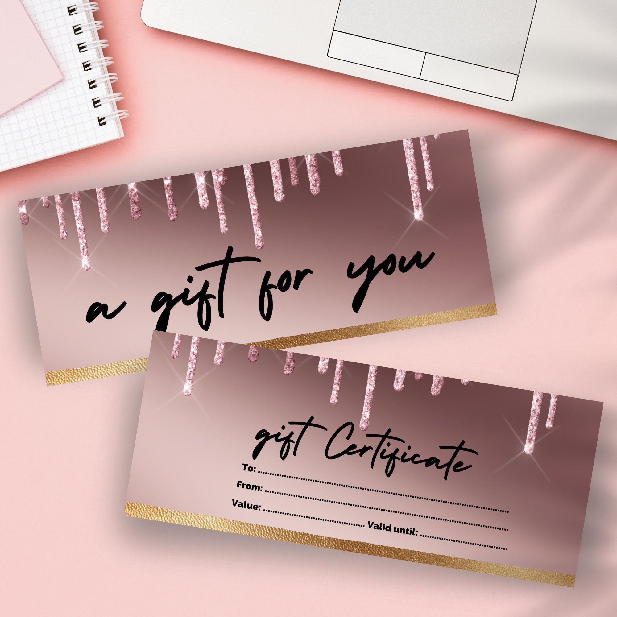 Rose Gold Customizable Gift Certificate - KY designX