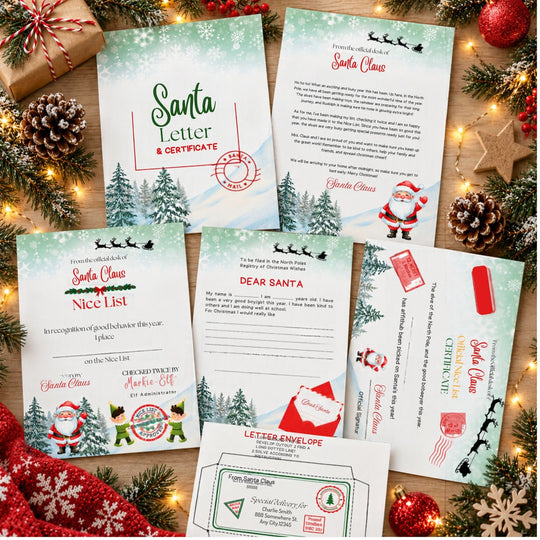 Santa Letter & Nice List Certificate Set – Christmas Printable Bundle - KY designX