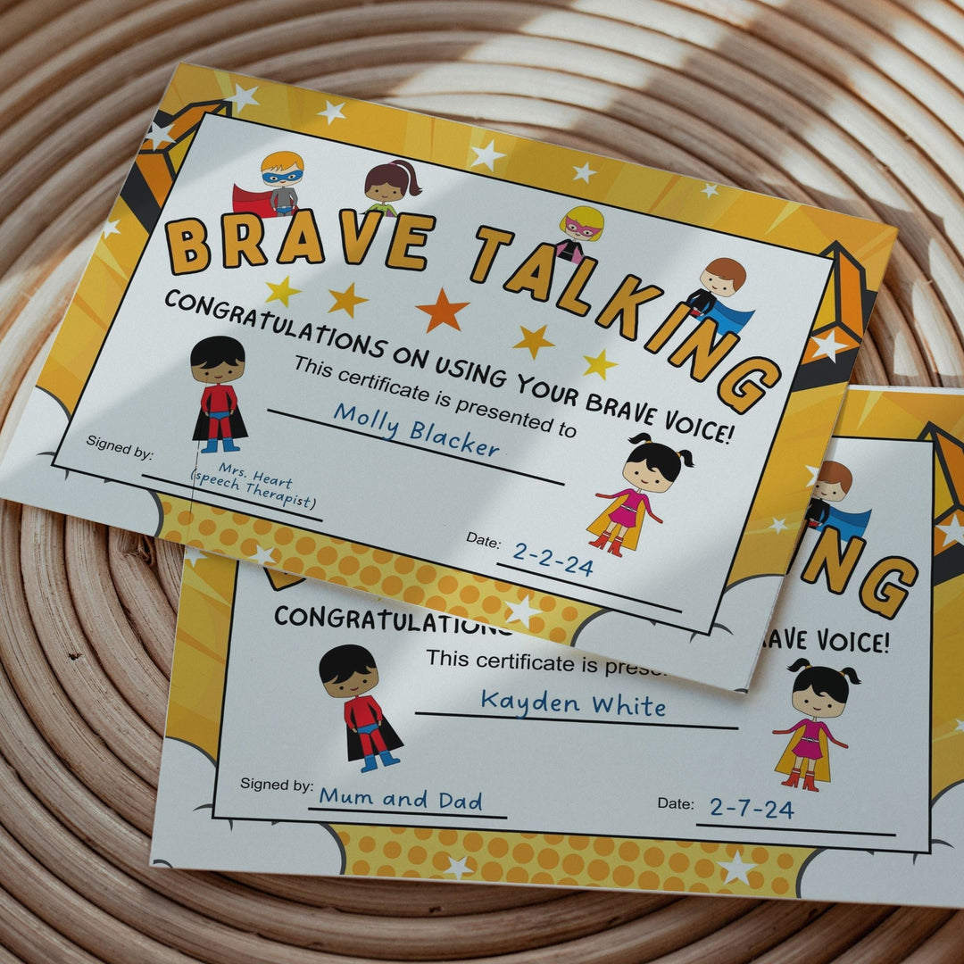 Selective Mutism Brave Talking Certificate - KY designX