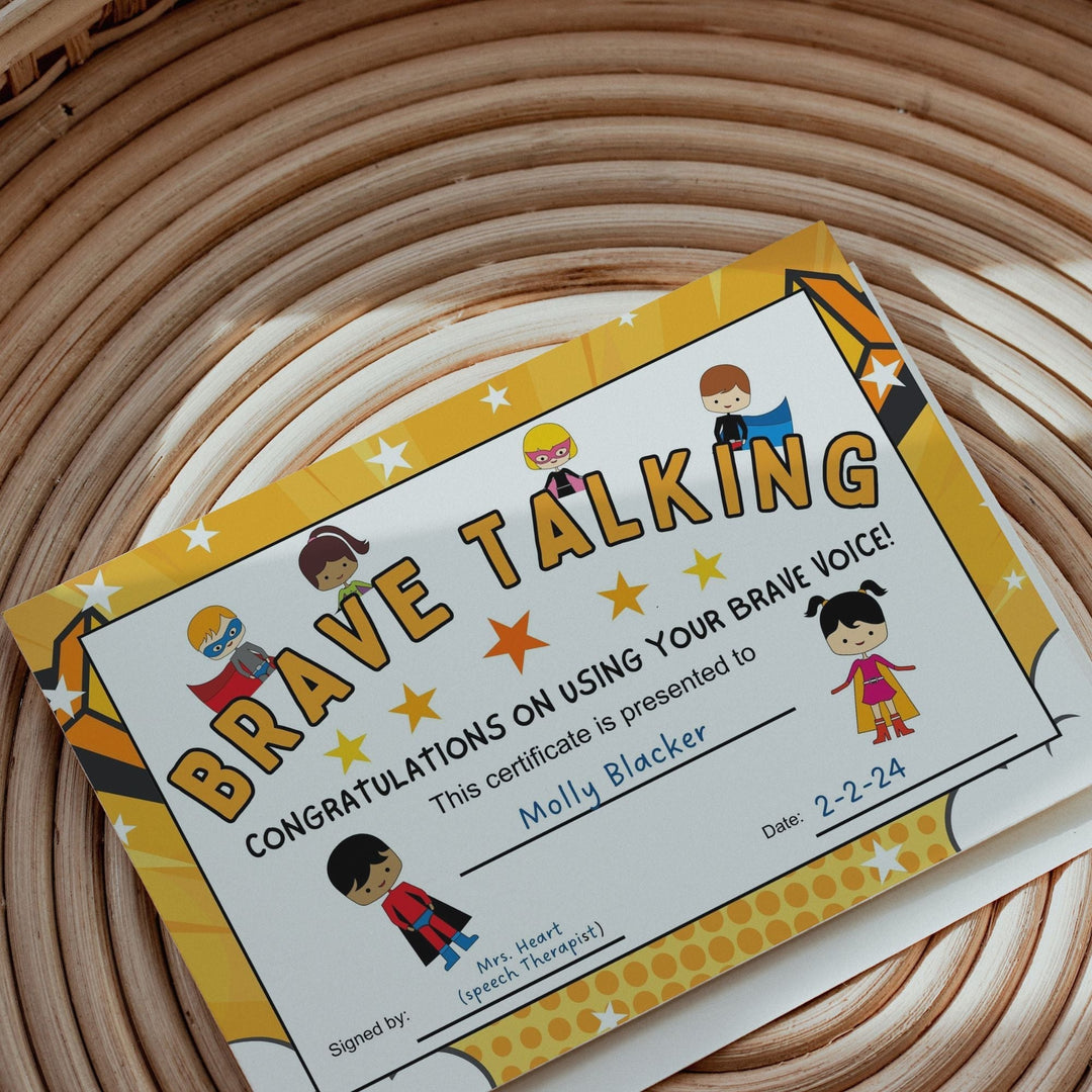 Selective Mutism Brave Talking Certificate - KY designX
