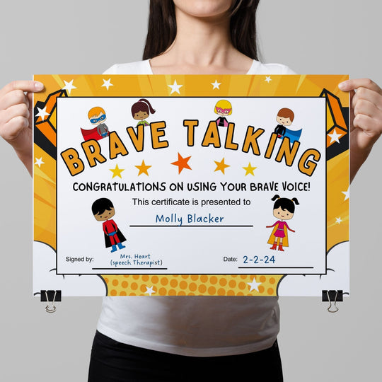 Selective Mutism Brave Talking Certificate - KY designX