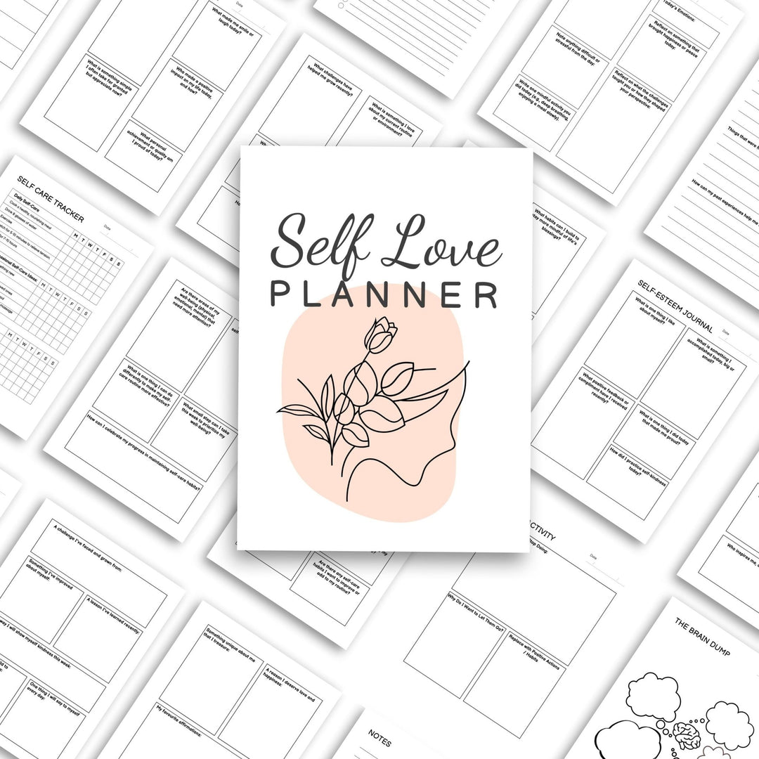 Self - Love Planner Canva Template with MRR & PLR - KY designX