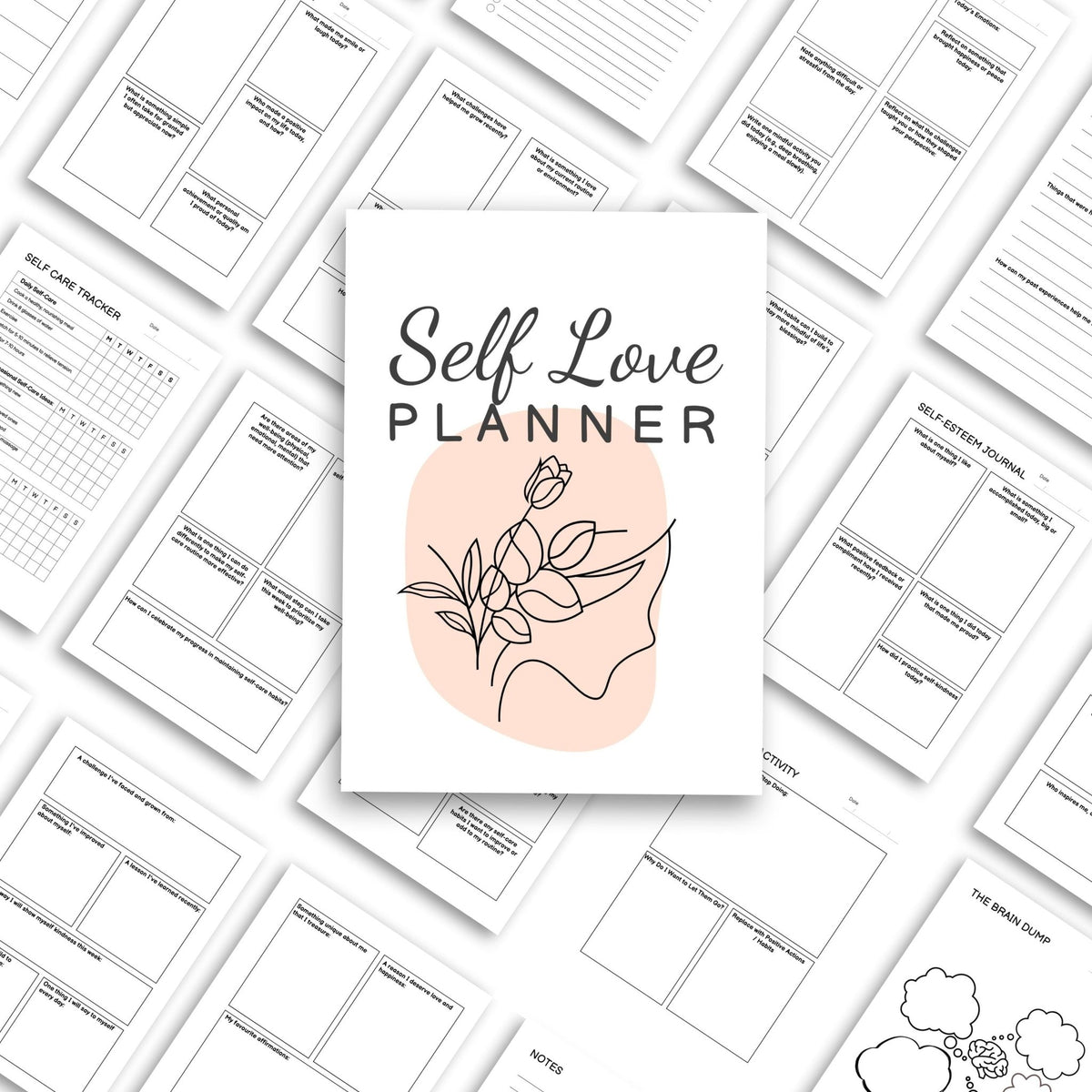 Self - Love Planner Canva Template with MRR & PLR - KY designX