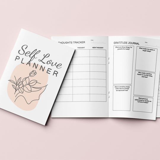 Self - Love Planner Canva Template with MRR & PLR - KY designX