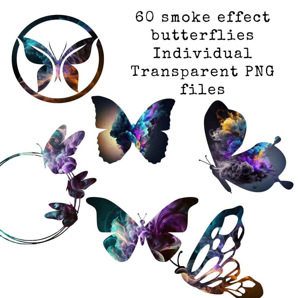 Smoke effect butterflies clipart - KY designX