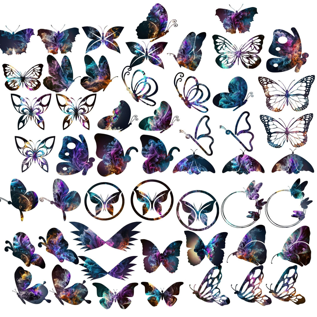 Smoke effect butterflies clipart - KY designX