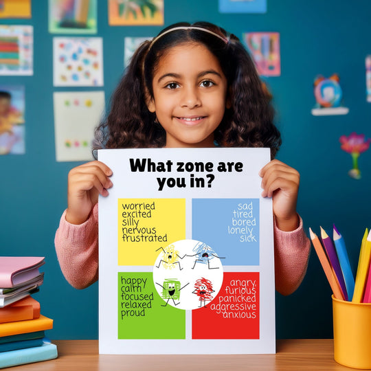 a child holding a printable what zone are you in 