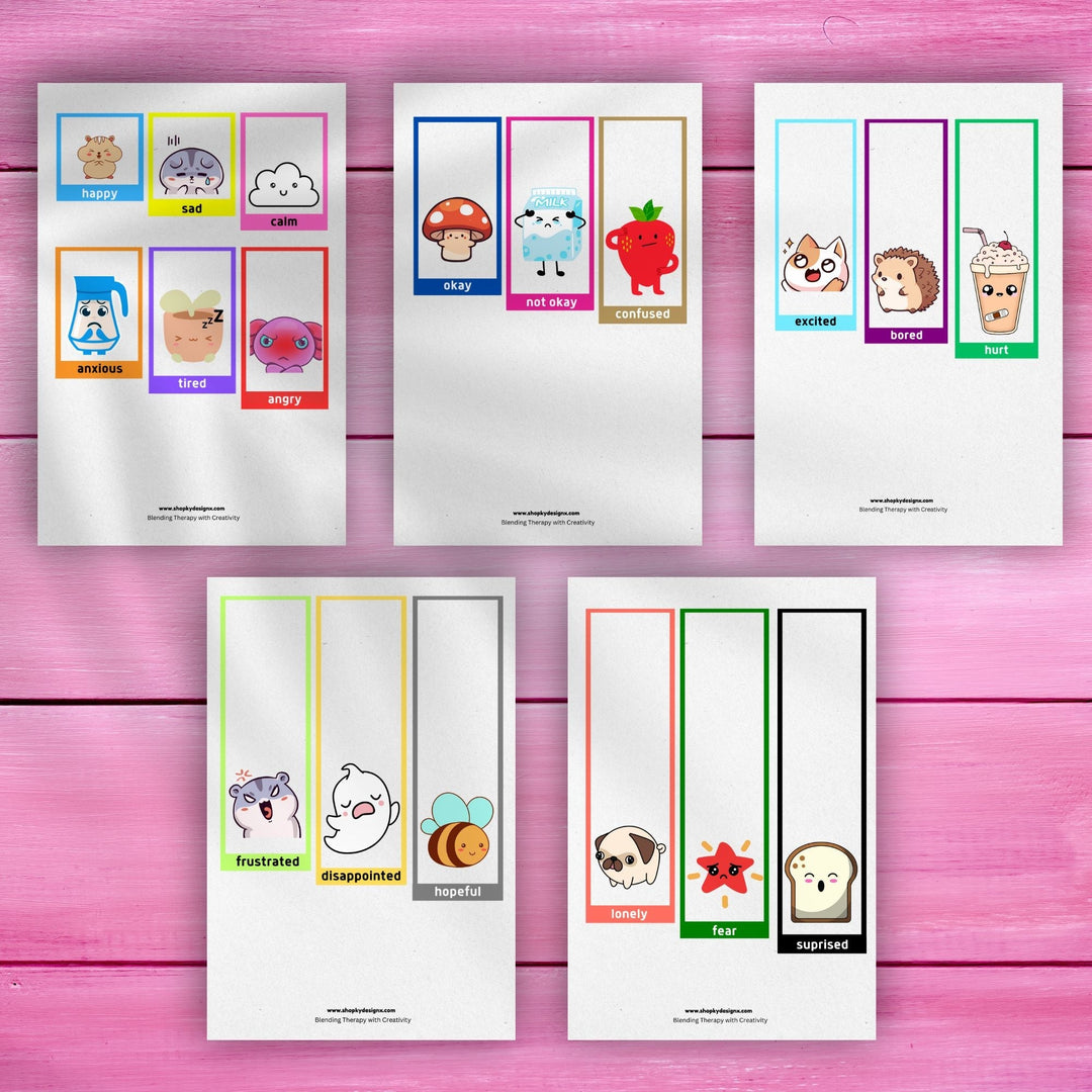 Tiered Emotional Regulation Feelings Flash Cards - KY designX