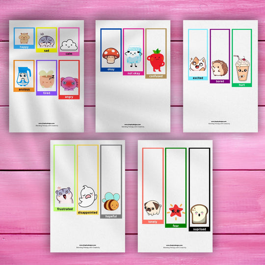 Tiered Emotional Regulation Feelings Flash Cards - KY designX