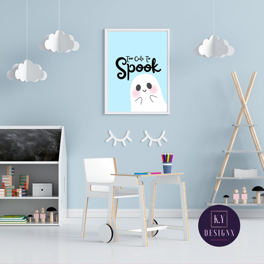 Too cute to spook kids wall art - KY designX