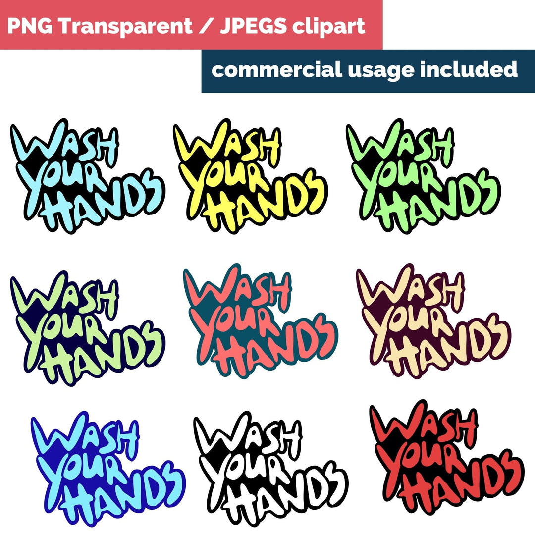 Wash your hands commercial use clipart - KY designX
