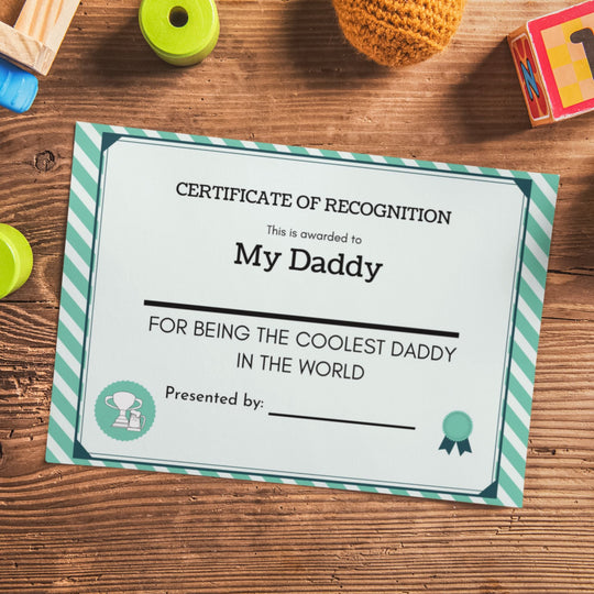 Printable Certificate for Daddy or Dad - KY designX